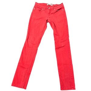 Levi's 524 Skinny Jeans Red Women's Size 9 Stretch Denim Pants